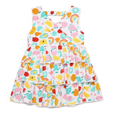 Baby Girls 'V' Neck Sleeveless Printed Layered Dress