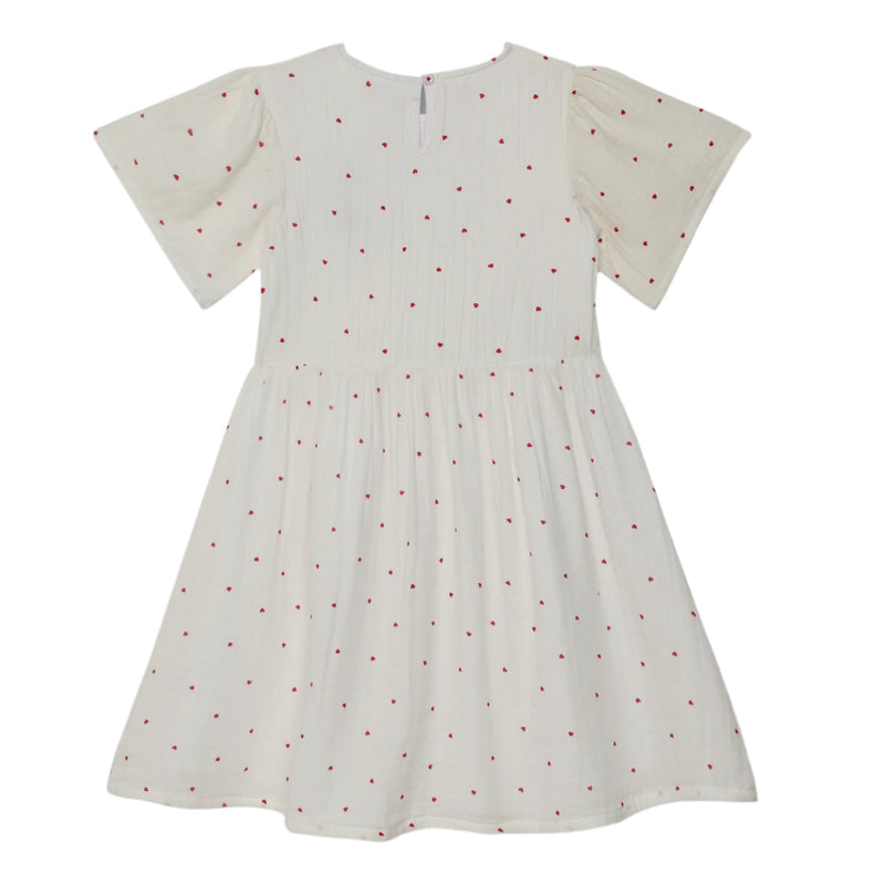 Kid Girls Puffed Short Sleeve Dress