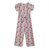 Kid Girls Printed Petal Sleeve Jumpsuit