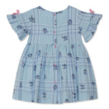 Baby Girls Round Neck with Flutter Sleeve Dress