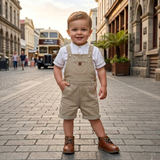Baby Boys Corduroy Playsuit with Shirt( 2Pcs Set)