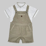 Baby Boys Corduroy Playsuit with Shirt( 2Pcs Set)