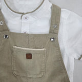 Baby Boys Corduroy Playsuit with Shirt( 2Pcs Set)
