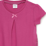 Girls Round Neck Puff Sleeve Top