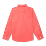 Kid Boys Coral Collar Neck Roll Up Sleeve Shirt