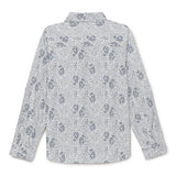Kid Boys Collar Neck Roll Up Sleeve Shirt