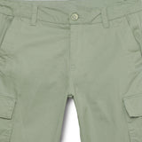 Kid Boys Solid Twill Olive Cargo Bermuda