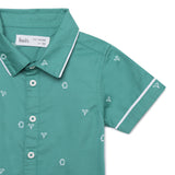 Baby Boys Collar Neck Half Sleeve Printed Shirt