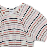 Kid Girls  Multi Striped Raglan Half Sleeve Knit Top
