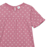 Kid Girls Round Neck Frilled Half Sleeve Printed Top