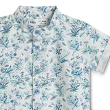 Baby Boys Grandad Collar Neck Half Sleeve Printed Shirt