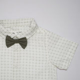 Baby Boys Playsuit With Bow Tie And Shirt -3pcs set