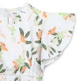 Kid Girls V Neck Flutter Sleeve Cropped Top