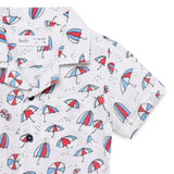 Baby Boys Safari Collar Neck Half Sleeve Printed Muslin Shirt