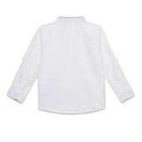 Baby Boys Grandad Neck Roll Up Sleeve White Shirt