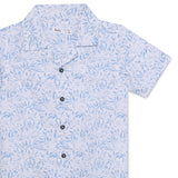 Kid Boys Safari Collar Neck Half Sleeve Printed Shirt