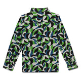 Kids Boys Collar Neck Roll Up Sleeve Printed Viscose Shirt