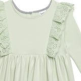 Baby Girls Round Neck Full Sleeve with Decorative Frill Dress