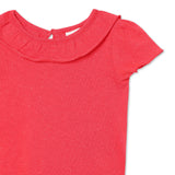 Baby Girls Frill Neck Half Sleeve Top