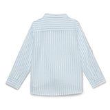 Baby Boys Grandad Neck Roll Up Sleeve Striped Shirt