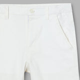 Kid Boys Solid Twill Off White Bermuda