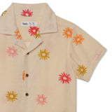 Kid Boys Safari Collar Neck Half Sleeve Shirt