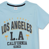 Kid Boys Round Neck Blue Graphic Printed T-Shirt