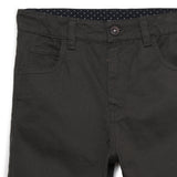 Kid Boys Solid Twill Dark Grey Bermuda