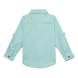 Baby Boys Collar Neck Roll Up Sleeve Shirt