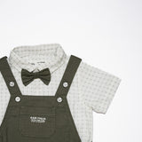 Baby Boys Playsuit With Bow Tie And Shirt -3pcs set