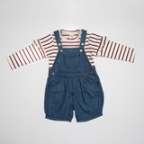 Baby Girls Denim Playsuit with Inner T-Shirt (2Pcs Set)