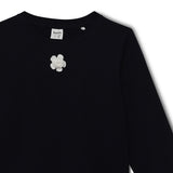 Kid Girls Round Neck Navy Top