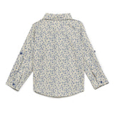 Baby Boys Collar Neck Roll Up Sleeve Printed Shirt