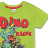 Baby Boys Round Neck Half Sleeve Green Graphic Printed T-Shirt
