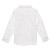 Baby Boys Collar Neck Roll Up Sleeve Shirt