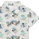 Baby Boys Collar Neck Half Sleeve Printed Shirt