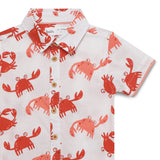 Baby Boys Collar Neck Half Sleeve Printed Shirt