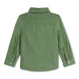 Baby Boys Collar Neck Roll Up Sleeve Shirt