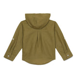 Baby Boys Hooded Roll Up Sleeve Shirt