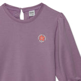 Kid Girl Round Neck Lavender Short Top
