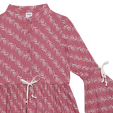 Kid Girls Fluted Sleeve Printed Dress