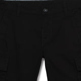 Kid Boys Solid Twill Black Cargo Bermuda