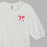 Kid Girl Round Neck  White Short Top