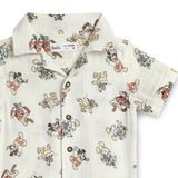 Baby Boys Safari Collar Neck Shirt With Shorts(2pcs Co-ord Set)