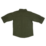 Kids Boys Olive Green Embroidered Full Sleeve Shirt