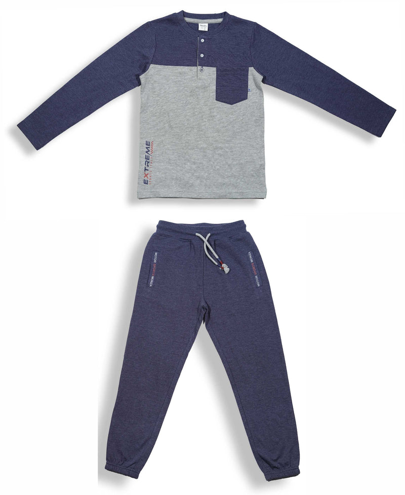 Kid Boys Henley Neck Full Sleeve T-Shirt