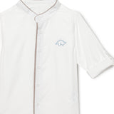 Baby Boys Grandad Collar Neck Roll Up Sleeve Shirt