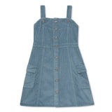 Kid Girls Pinafore Dress With Full Sleeve T-Shirt (2Pcs Set)