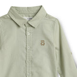 Baby Boys Collar Neck Roll Up Sleeve Shirt
