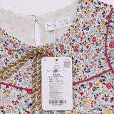 Kid Girls Decorative Tie Up Neck Printed Dress